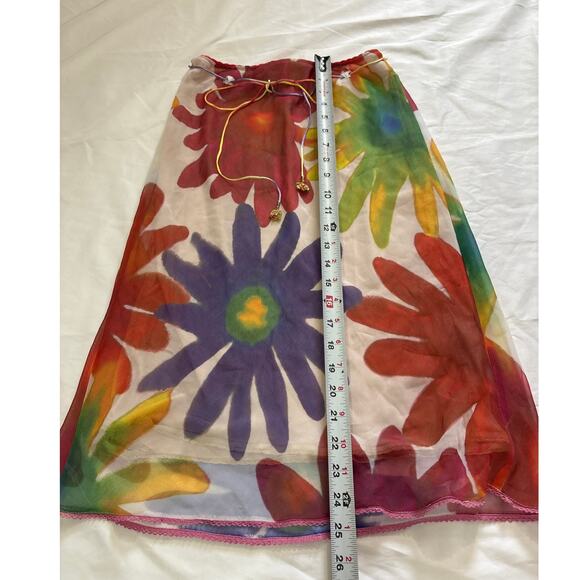 Cynthia Steffe Womens Small Y2k Vintage 90s Hippie Boho Midi Skirt Fun Artsy - Picture 8 of 8